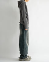 Vintage brush blue denim pants