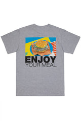 [ENJOY YOUR MEAL] HAMBURGER 1/2 T-SHIRT_GRAY (6582790783094)