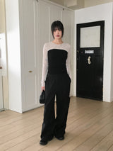 Minka Bag Ribbon Shirring Pintuck Cotton Cargo Pants