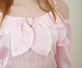 heart ring satin blouse (6688683065462)
