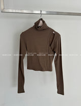 Open Warmer Cropped Turtleneck T-shirt