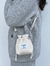 Ribbed fabric String cross bag mini