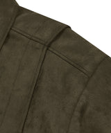87-STAN029 [Vegan Suede] Multi-placket Suede Jacket Khaki