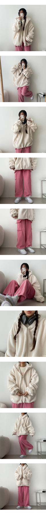 [Fleece] Winds cargo wide banding sweat pants