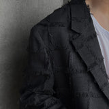 Pleddy Fringe Check Blazer (2color)