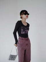 カットクロップTシャツ / Cut Crop T-shirt (3color)