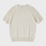 オーガニックコットンハーフスリーブニット/ORGANIC COTTON HALF SLEEVE KNIT (CREAM)