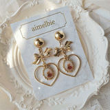 ビンテージテディベアハートアンドリボンイヤリング / Vintage Teddy Bear Heart and Ribbon Earring
