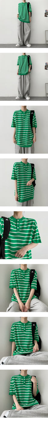 コティヘンリーネックラインモノクロナルニットウェア / Coty Henley neckline monoclonal knitwear