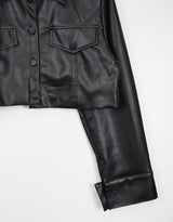 ローズレザークロップジャケット / Rose Leather Crop Jacket (2color)