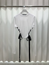 サイドリボンTシャツ / SIDE RIBBON T-SHIRT