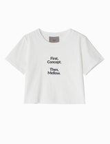 W01 ホワイトコンセプトクロップTシャツ