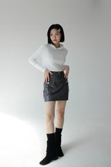 コーテッドミニスカート/Coated mini skirt (2color)