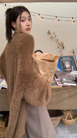 アンゴラカーディガン / brown angora cardigan
