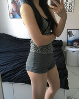 Leopard lace sleeveless