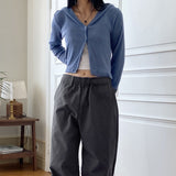 フロップ フード リブ 2ボタン カーディガン/flop hood ribbed two-button cardigan