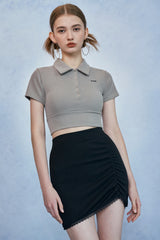 HIDE Collar Button Top (Light Khaki) (6570967400566)