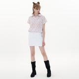 Crop Shirt [White Flower] (6592898662518)