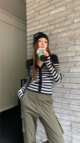 backpoint stripe cardigan