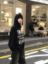 アイズオーバーサイズフィットワッフルニットフーディ