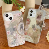 Pink antique collage A girl Phone Case 