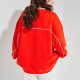 Oversize Back Line Sweat shirt Red (6600736243830)