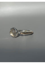 NOTE RING GOLD(silver+16K gold plated, rutilated quartz)