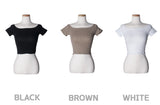 プレーン オフショルダー クロップ Tシャツ / TOP(9393) Plain Off Shoulder Crop Tee