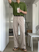 アンダーブックルオープンカラーショートスリーブニットウェア / Ander Bookle Open Collar Cool Short-Sleeved Knitwear (4 colors)