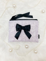 Glossy Double Ribbon Zip-pouch (M