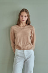 100%cashmere v neck basic top_macaroon (6653644963958)