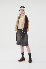 ドゥードゥルチェリーサークルロゴダウンベスト／DOODLE CHERRY CIRCLE LOGO PADDING VEST [BEIGE]