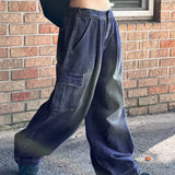 [MADE] Wooko Pintuck Cargo Back Banding Wide Denim Pants