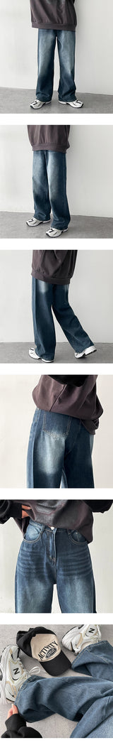 バックウォッシングデニムパンツ