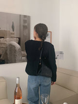 Mention napping light blue wide winter denim pants