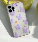 モチパープルラビットキャロットフォーンケース / Mochi Purple Rabbit Carrot Phone Case