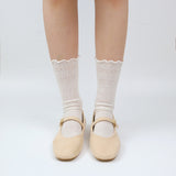 レースミドルソックス / [2 PAIRS 1 SET] LACE MIDDLE SOCKS