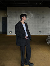 Pleddy Fringe Check Blazer (2color)
