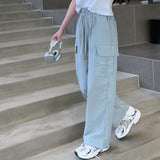 [5color] nylon wide cargo pants