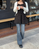 Crack demim boots cut pants