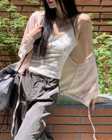Colo Layered Flower Lace Strap Sleeveless