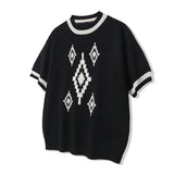 ナバジョパターンリンガーハーフニット / NAVAJO PATTERN RINGER HALF KNIT BLACK