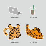 LAZY & LOOK TIGER 4PCS STICKERS (6538526294134)