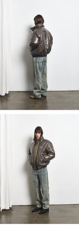 Unisex Zipped Duck Down Padding (Olive Khaki)