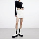 [NONCODE] Lexit strap crop T-shirt