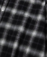  ROUNDED COLLAR CHECK SHIRT_BLACK