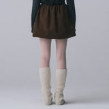 FLEECE VOLUME SKIRT, BROWN