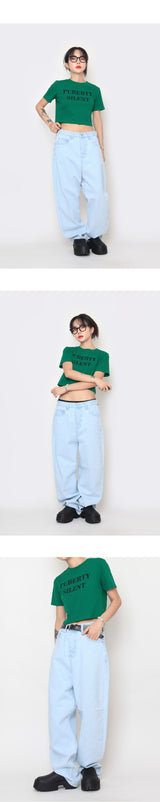ベーシックレタリングクロップドTシャツ / Basic Lettering Cropped T-shirt