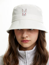 MOON BUNNY BUCKETHAT WHITE (6586532036726)