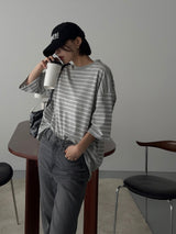 ASCLOシングルボーダー半袖Tシャツ(9color)